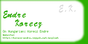 endre korecz business card